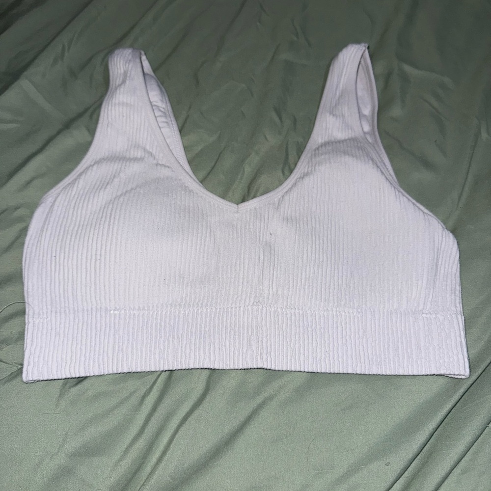 Aerie White Ribbed Women's Bralette